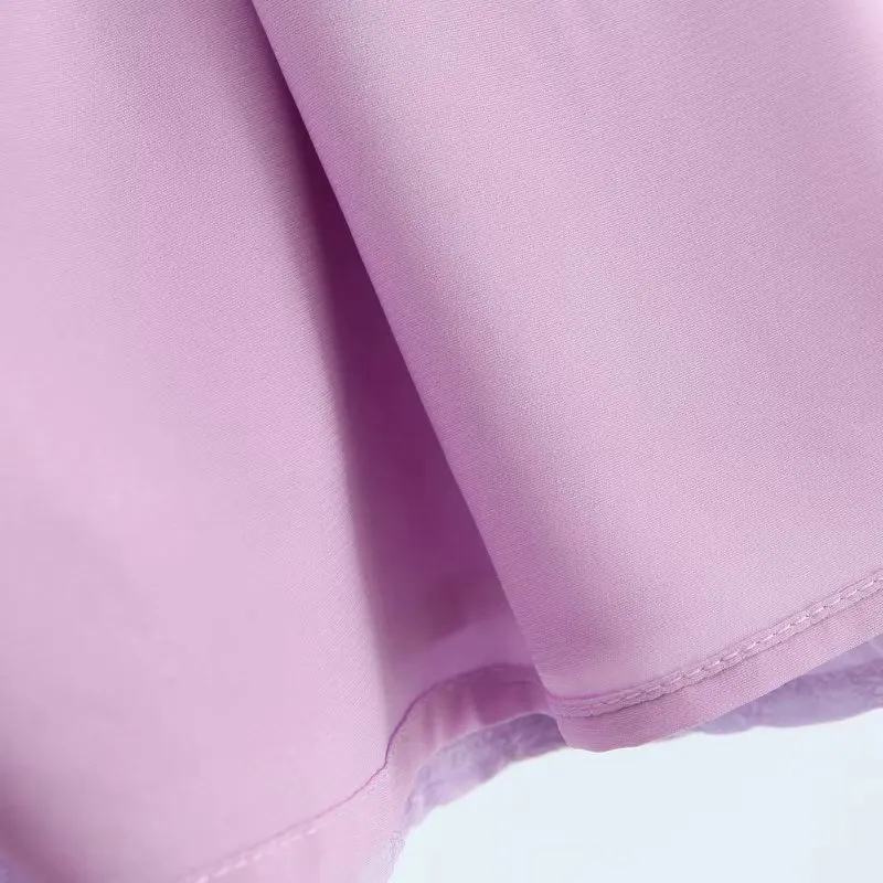 

Summer Women Purple Apricot Dresses Back Split Lace Up Design Round Neck Short Sleeve Knee Length One Piece Solid Cozy Robe 2021