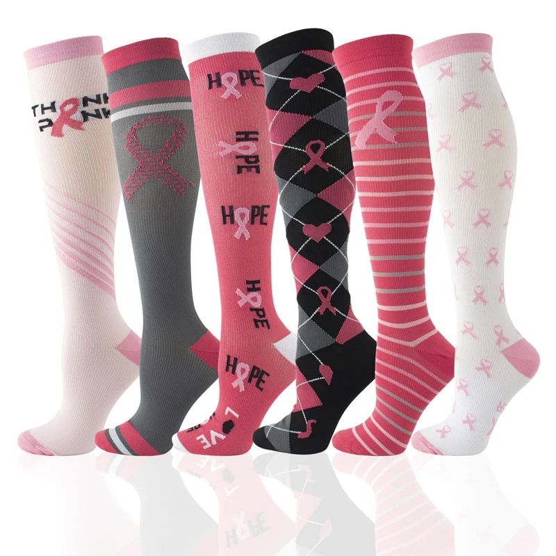 

Multi Pattern Compression Socks Women Outdoor Sports Stretch Stockings Cycling Travel Nurses Running Leg Support Socks