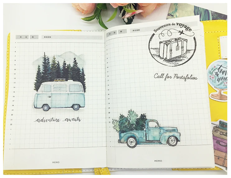 24 шт. сделай сам скрапбукинг ручка-фотоальбом растения деревья автомобиль