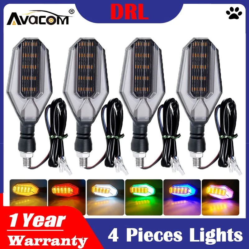 Avacom 4 шт. rbike Flasher сигнальные огни красочные Pisca Moto intermittes лампы DRL Direccionales для