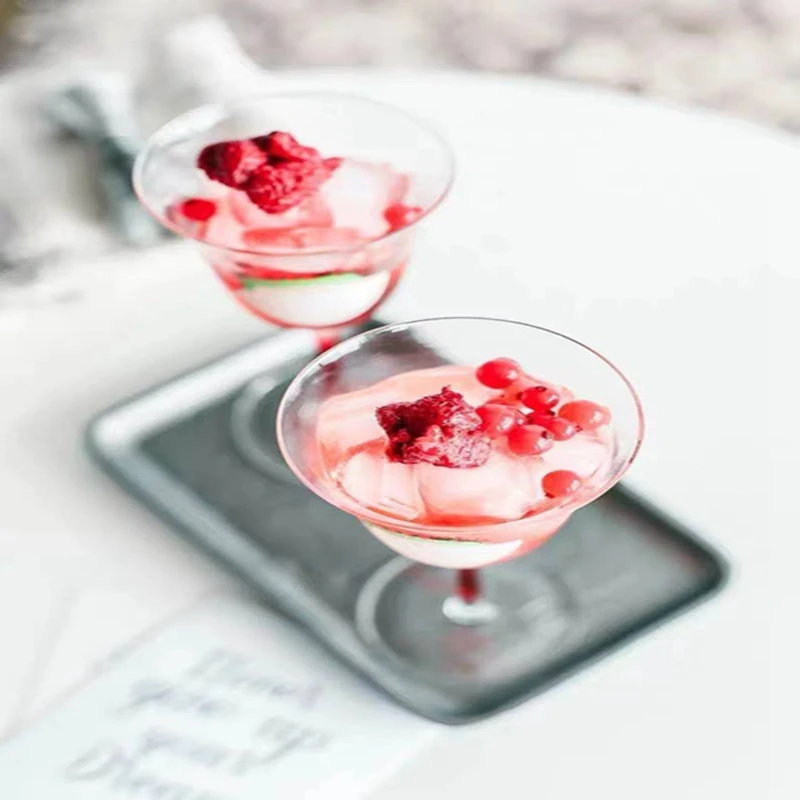 

2PCS/LOT Santa Claus Printed Red Stem All-purpose Glass Champagne Goblet Goblet Wine Glass