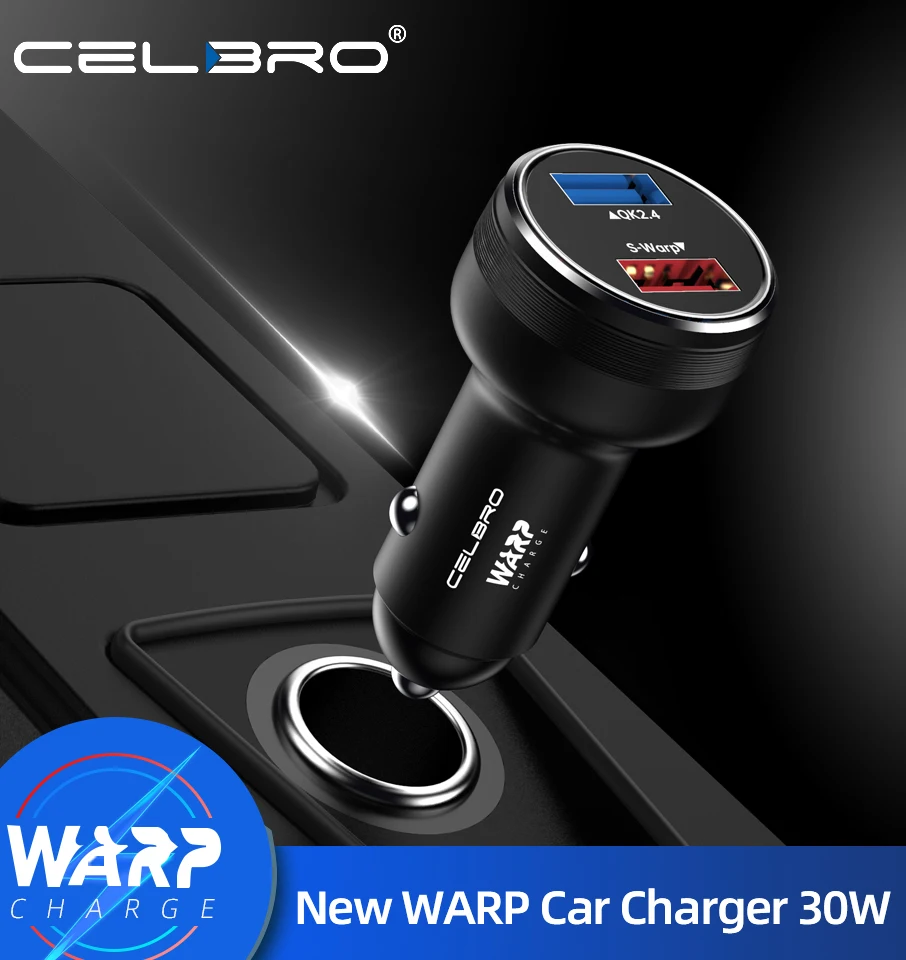 Автомобильное зарядное устройство с двумя Usb портами 30 Вт для Oneplus 8 7t Pro
