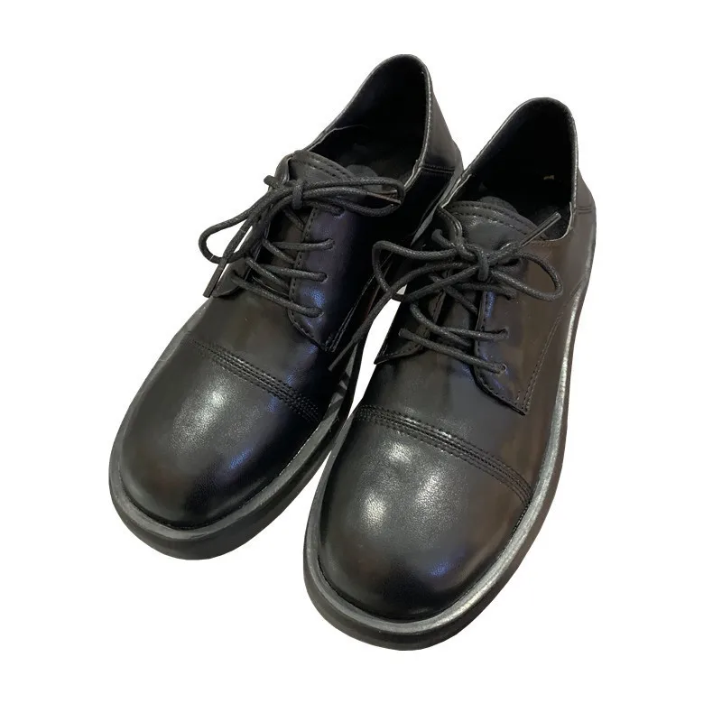 

Womens Derby Shoes Loafers With Fur Round Toe Female Footwear Casual Sneaker British Style Leather Slip-on Dress New Preppy