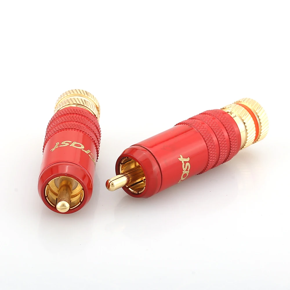 Audiocrast 4 шт. R001 позолоченный штекер RCA 24K адаптер усилителя звука соединитель для