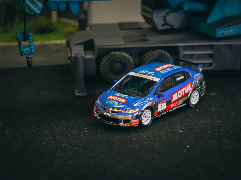 Tarmac работает 1:64 Honda Civic Тип R FD2 Cup One Make Race 2008 литая модель автомобиля|Наземный