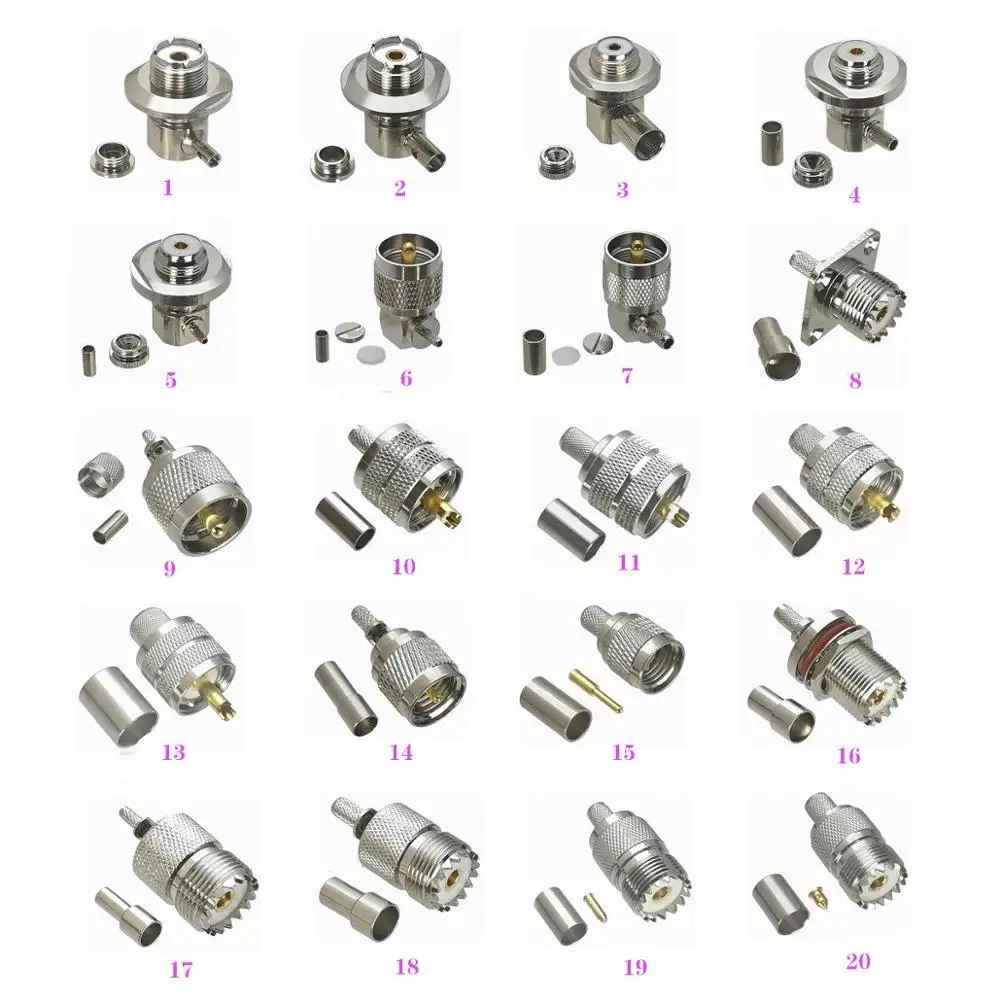 1 шт. UHF PL259 SO239 Crimp RG316 RG174 / RG58 RG142 RG8X LMR240 RG5 RG6 RG8 LMR400 мужской и женский RF
