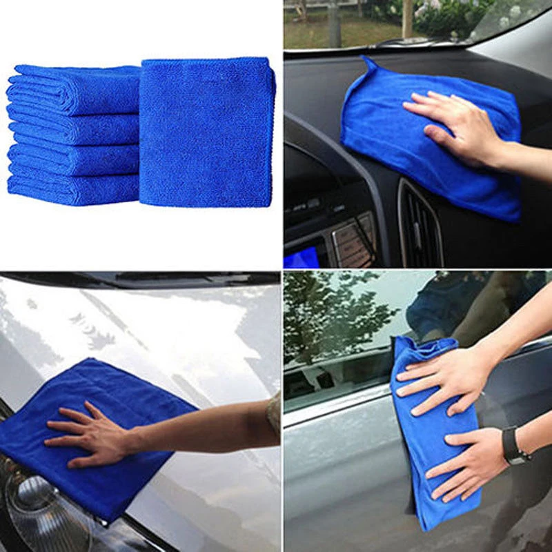 

20pcs Absorbent Microfiber Towel Car Home Kitchen Washing Clean Wash Cloth Blue