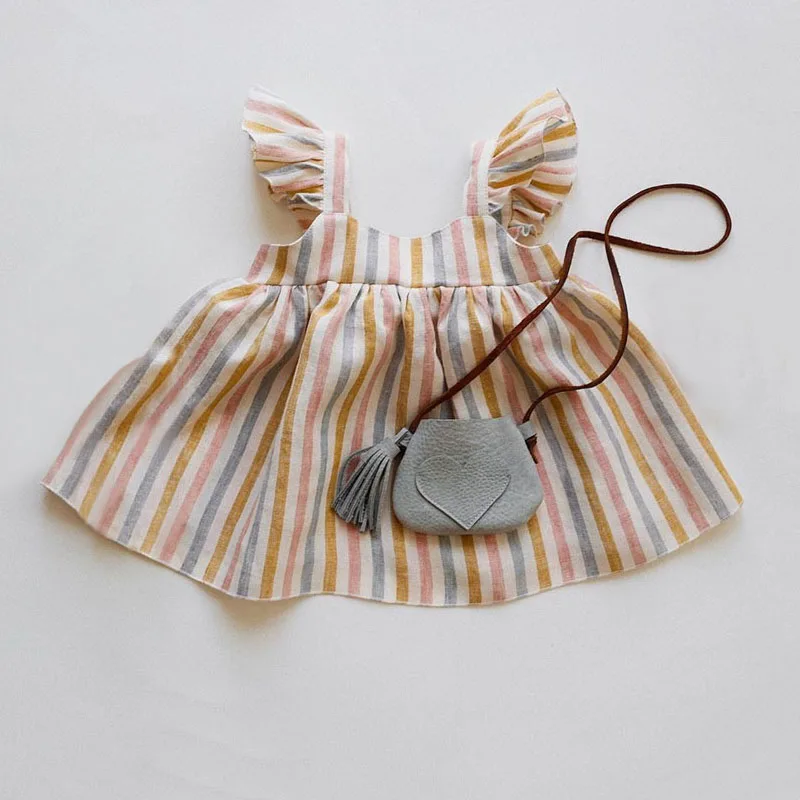 

Льняное вечерние для девочек, летнее платье принцессы для первого дня рождения