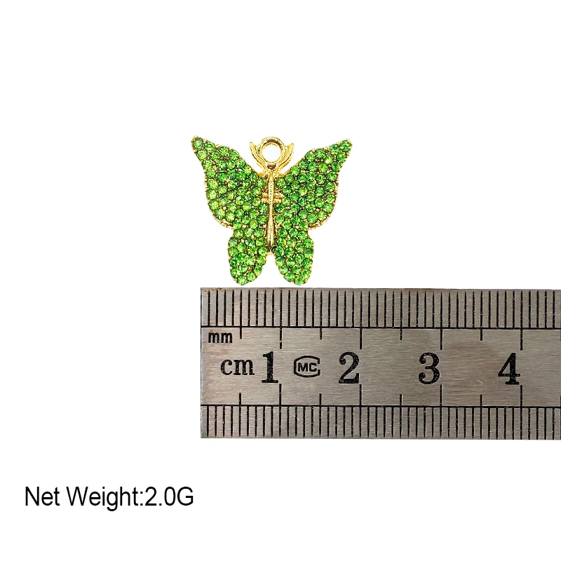 

10Pcs/lot Multicolor Rhinestone Butterfly Charms Mixed Gold Silver Color Alloy Animal Pendant For Earring DIY Jewellery Making