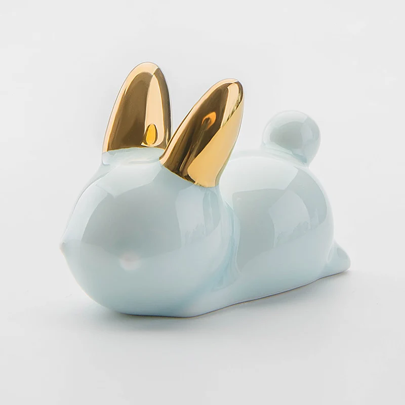 

Cute golden ears bunny abstract art small ornaments Exquisite rabbit ceramic decoration