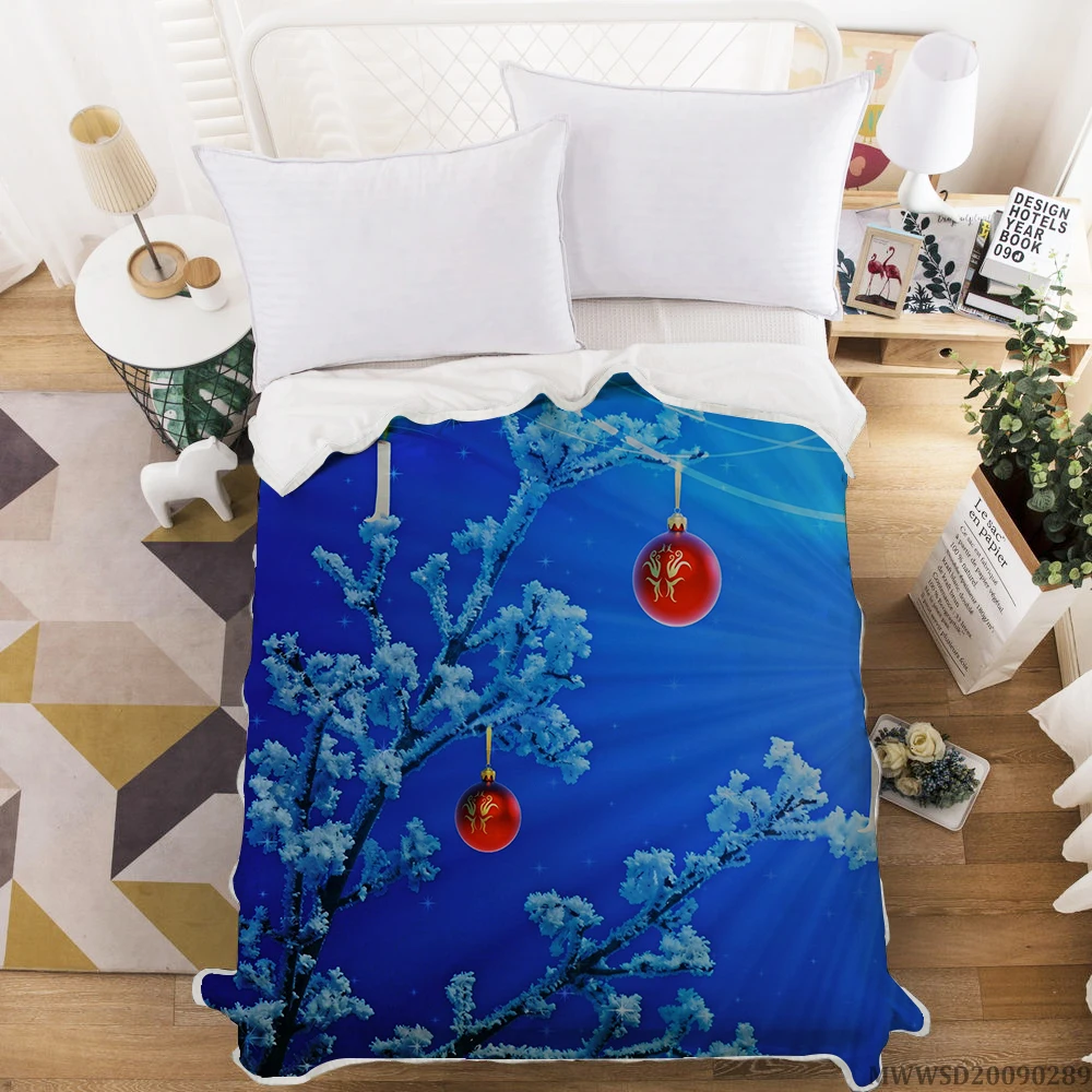 

Merry Christmas Design Blanket 3D Creative Print Blanket Unique Bed Gift For Kids Children Bedroom Decoration For All Seasons