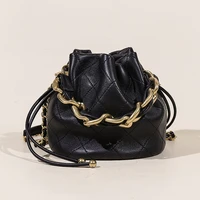 bucket bag leather handbag xiaoxiangfeng 2021 new rhombic tide shoulder messenger bag bag female summer chain bag