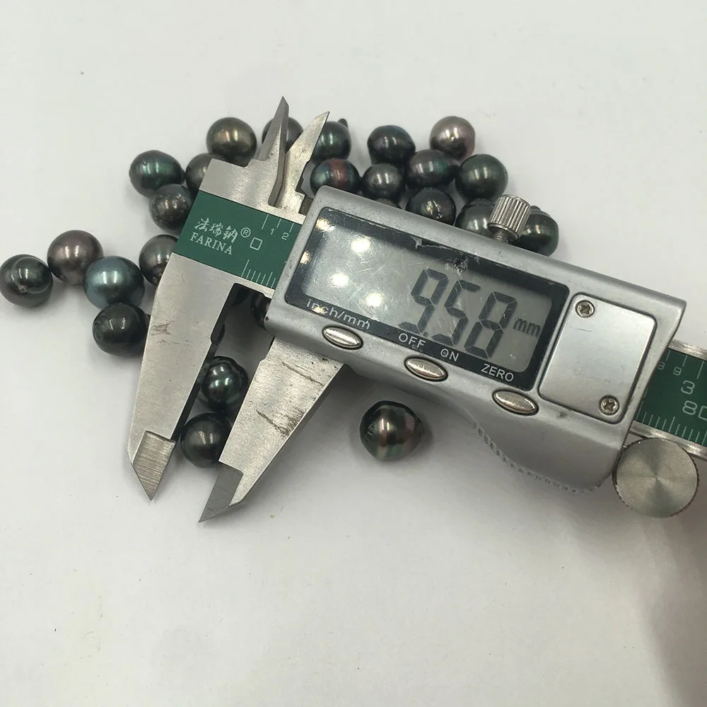 100% натуральное ожерелье из таитянского черного жемчуга с серебряной цепочкой S925