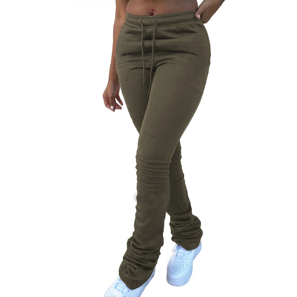 

Women Pants Patchwork Long Trousers Imitation Denim Pants Elastic Drawstring Women Clothing Fashion Casual Pants Female