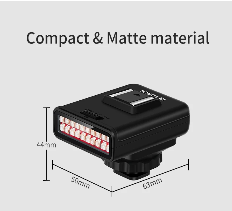 

Camcorder Light Photography Lighting on Camera ORDRO LN-3 1/4 Threaded Hole Infrared Night Vision Light Lamp for Vlog Camera