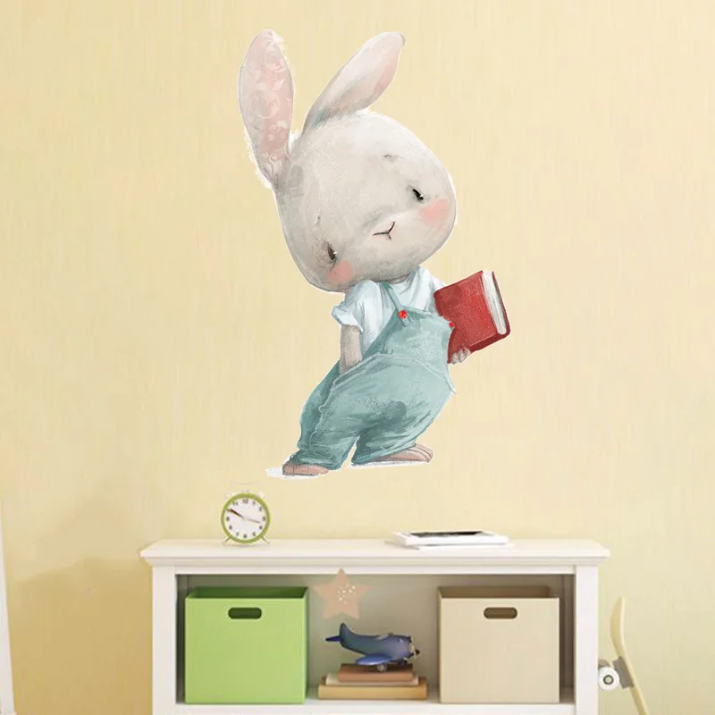 Книжки с кроликом настенные наклейки украшение для спальни гостиной кабинета |