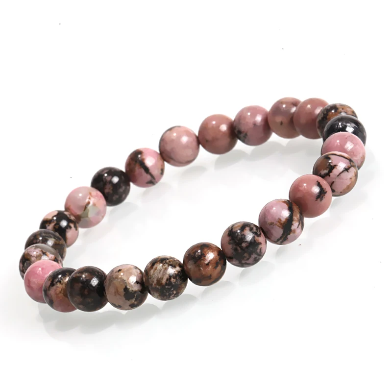 Женские корейские браслеты из натурального камня 8 мм черного золота