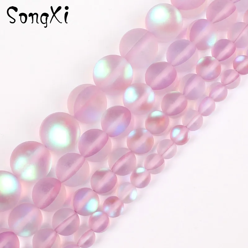 Натуральный матовый светильник 6 мм 12 фиолетовая вспышка кристально гладкая