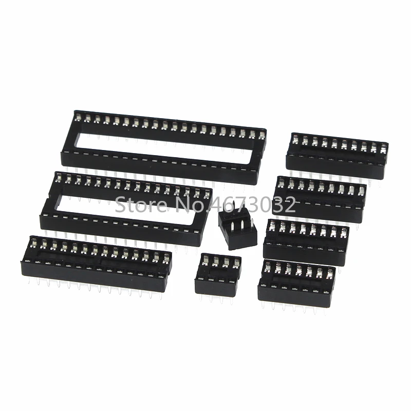10 шт. IC seat 6 8 14 16 20 24 28 32 40 pin 2 54 мм PIN Pitch MCU socket chip base ic sockets slot|Соединители| |