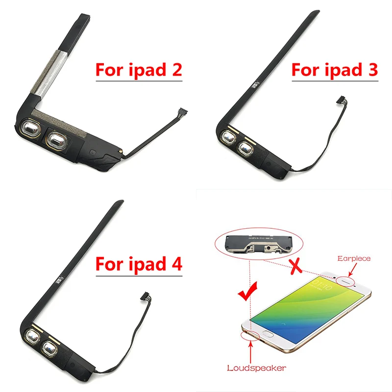 

New Loudspeaker For iPad 2 3 4 5 Loud Speaker Buzzer Ringer Flex Cable Replacement Parts