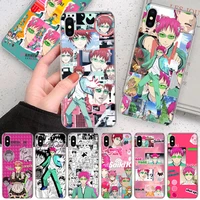 the disastrous life of saiki k phone case for iphone 11 12 13 pro max xr x xs mini 8 7 plus 6 6s se 5s soft fundas coque shell