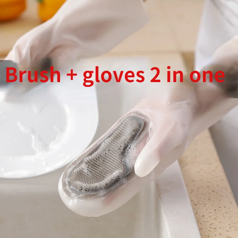 

Magic Dishwashing Gloves Housework Washing Dishes Winter Waterproof Durable Silicone Anti-scald Glove Kitchen Cleaning Tool