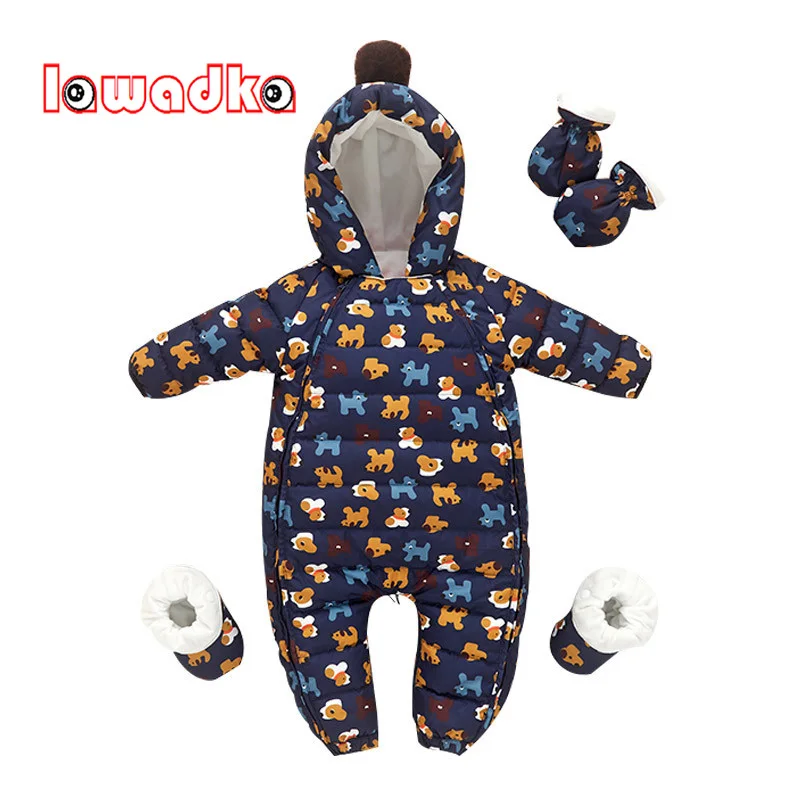 

Lawadka High Quality Winter Thick Warm Newborn Baby Girls Boys Rompers White Duck Down Jumpsuit Clothes Snow Outdoor Costume