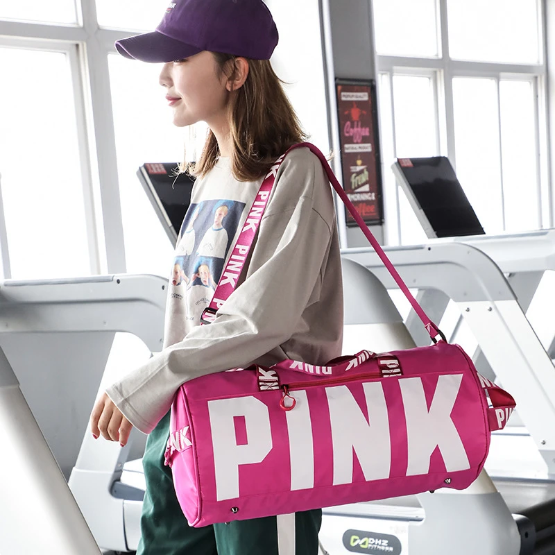 Fashion Women's Sports Gym Bag Printing PINK Portable Single Shoulder Bag Large Capacity Storage Handbag Golf Supplies Equipment