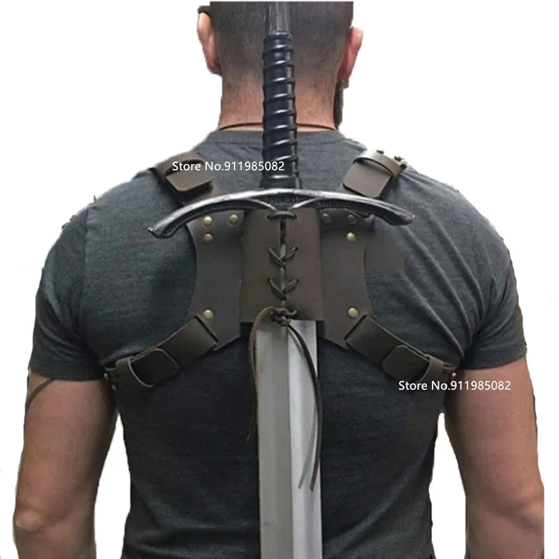 Мужской средневековый меч катана кожаная задняя подвеска ножны викингов