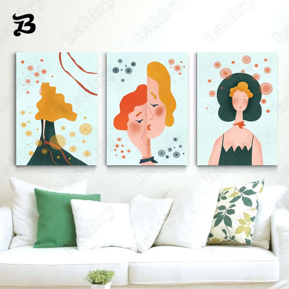 

Картина маслом в скандинавском стиле, абстрактная фигурка, светлая Богиня, современное настенное искусство, печать на холсте для гостиной, ...