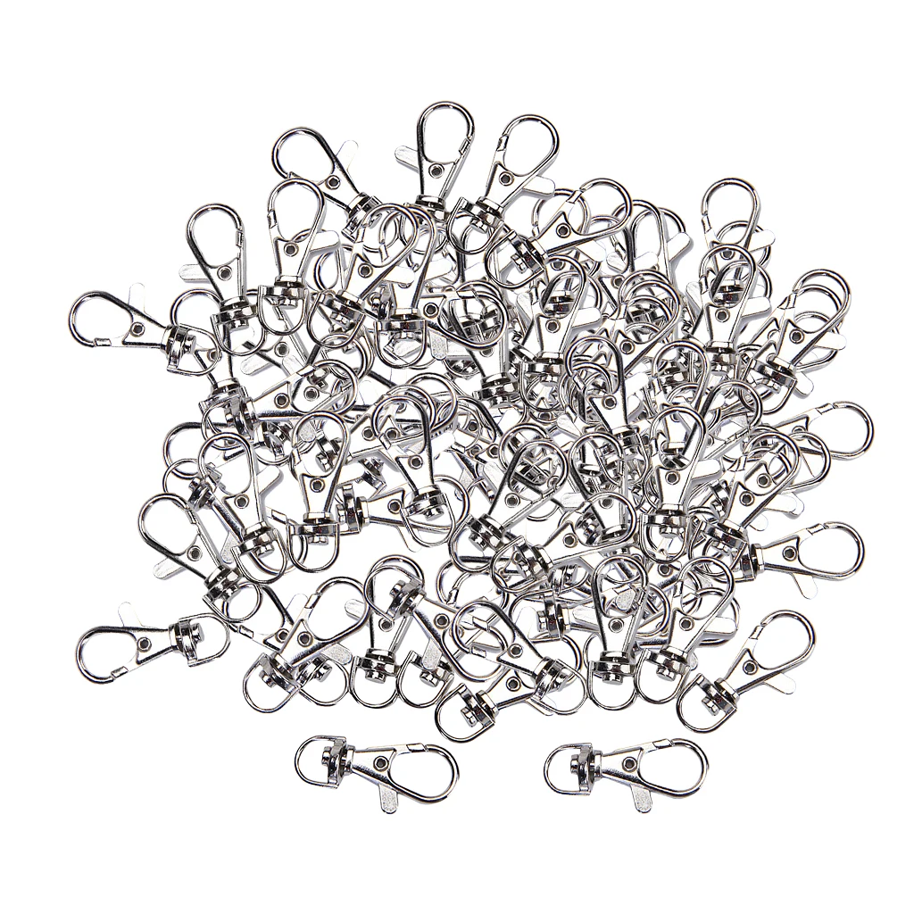 

100pcs 5/16 Inch Swivel Trigger Snap Hooks Silver Keychain Rings For Jewelry
