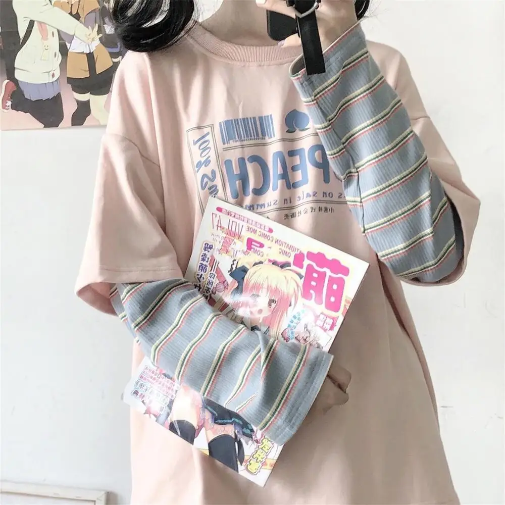 Autumn Winter Woman Hoodie Loose Casual Patchwork fake two pieces Cartoon print female sweatshirts 2020 HOT femmes sweetshirts
