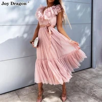 light beach plus size elegant vintage summer womens long casual night pink dress outfit lace white party female evening prom