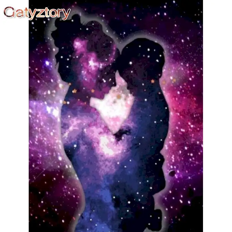 

GATYZTORY 5D Diamond Painting Starry Sky Full Square Diamond Embroidery Scenery Rhinestone Cross Stitch Mosaic Kit Home Decor