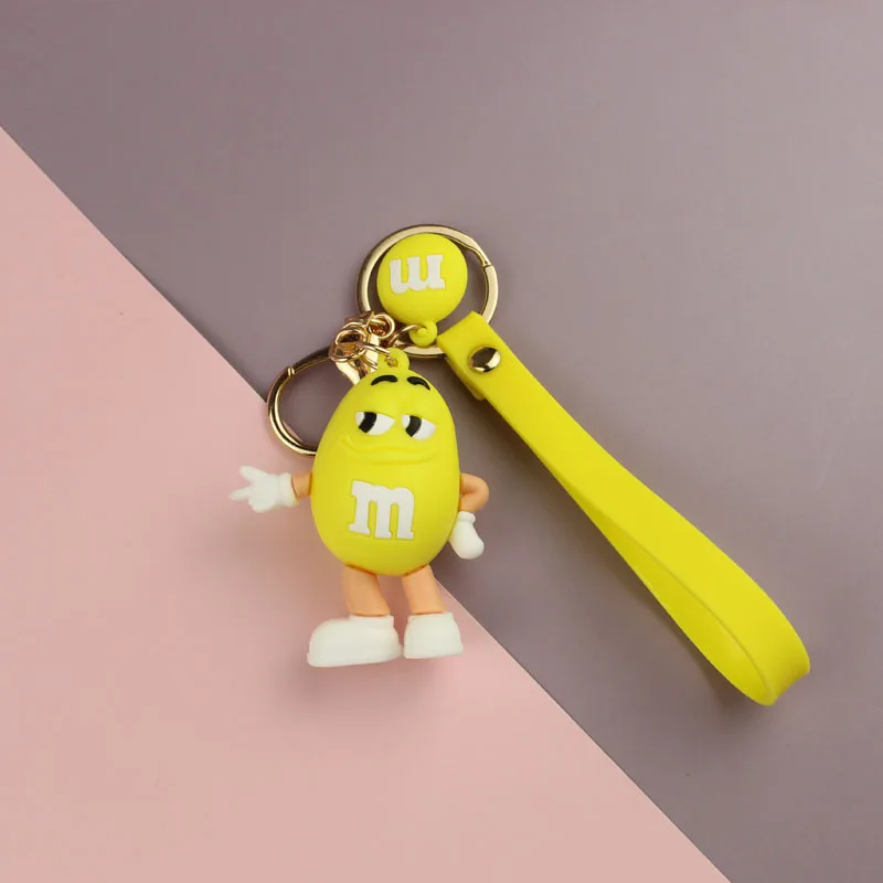 

2021 New Cartoon Coffee Bean Silicone Naughty Key Ring Christmas Girl's Birthday Gift Key Chains Keychain That Brings Good Luck