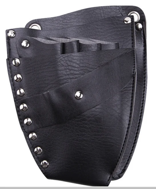 

Personality Rivets Barber Bag Unisex Genuine Leather Hairdresser Tool Bag Multifunction Adjustable Belt Scissors Pouch DF029
