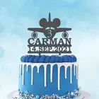 Персонализированный Топпер для торта на день рождения, дата с именем на заказ, мультяшный самолет для детей, украшение для торта на день рождения