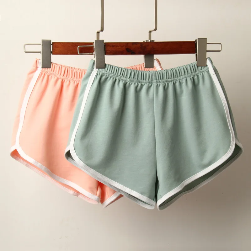 

2021 New Sports Shorts Women Summer Candy Color Anti Emptied Skinny Shorts Casual Lady Elastic Waist Beach Correndo Short Pants