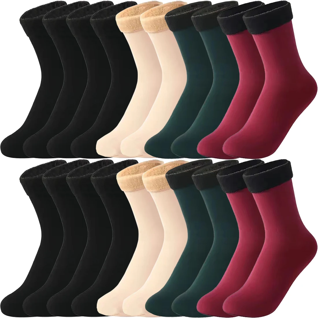 Winter Thermal Socks Black Khaki Velvet Boots Floor Socks So
