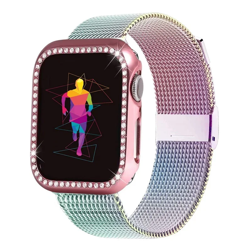 Подходит для Apple Watch Band 38 мм 40 42 44 с защитной пленкой экрана чехол спортивный