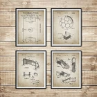 Винтажный патент на футбол, плакаты и принты на футбольную площадку, футбольный мяч, бутсы, гол, Сетчатый Дизайн, настенная живопись, художественный Декор для дома