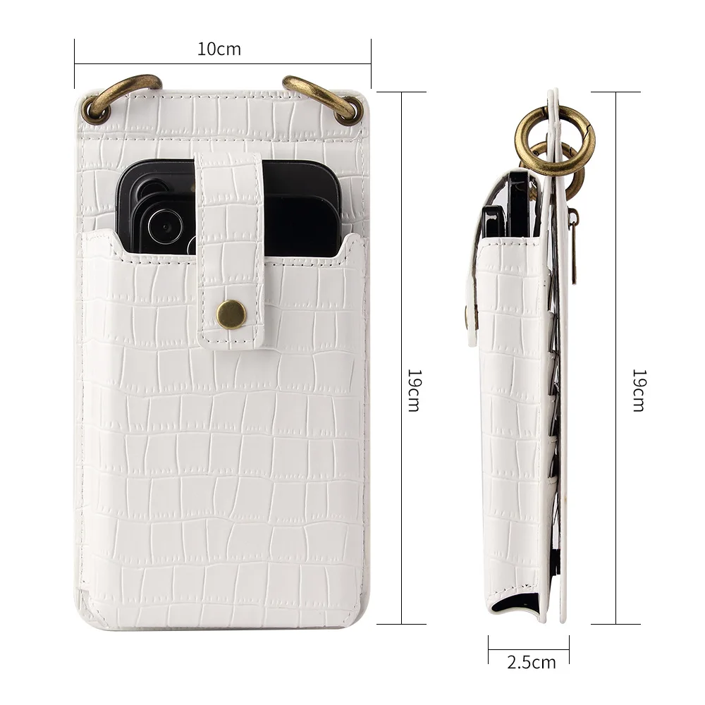 Phone Bag for 2023 New Multi-functional Crossbody Vertical Retro Europe and America Mini Shoulder Crocodile Pattern Coin Purse