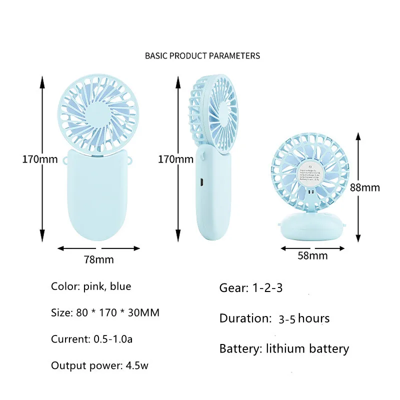 

New Hanging Neck Foldable Small Electric Fan Portable Handheld Creative Student Dormitory Sports USB Outdoor Mini Fan