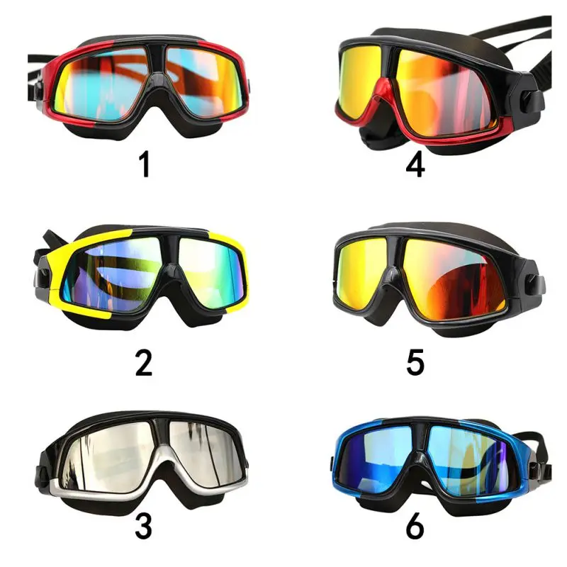 

Swim Eyewear Silicone Large Frame Swim Glasses Swimming Goggles Waterproof Anti-Fog UV With Case