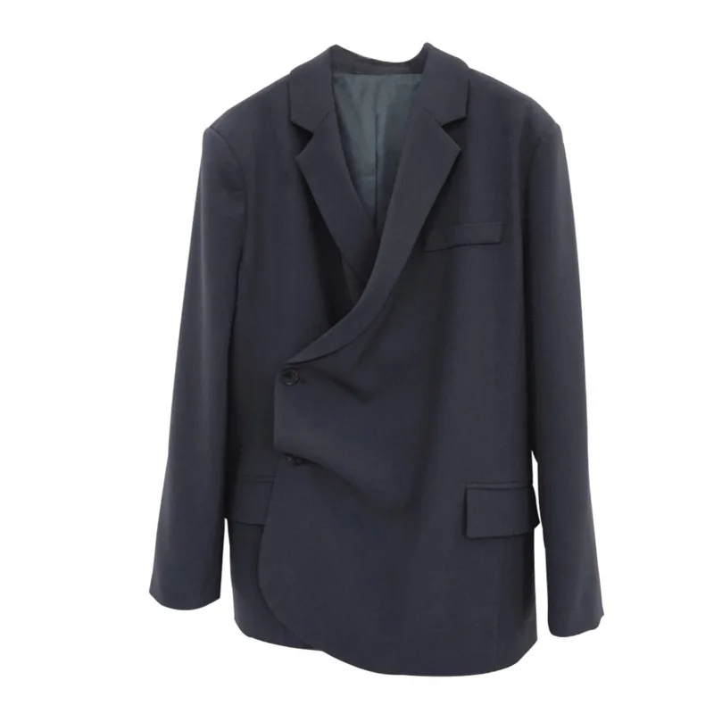 

GVUW Autumn New Blogger Fashionable Design Placket Silhouette Blazer Female Women's Clothing Vintage Clothing New Arrival KB9155