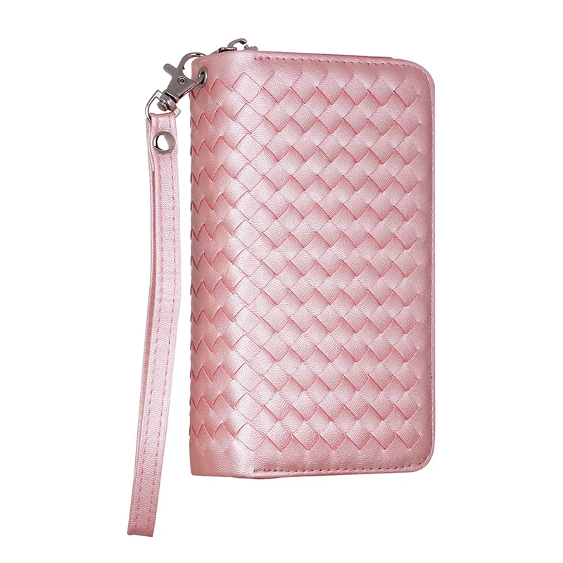 Weave Zipper Cash Slot PU Leather Wallet Case Cover for iphone X XS Max XR 8 7 6 6S Plus |