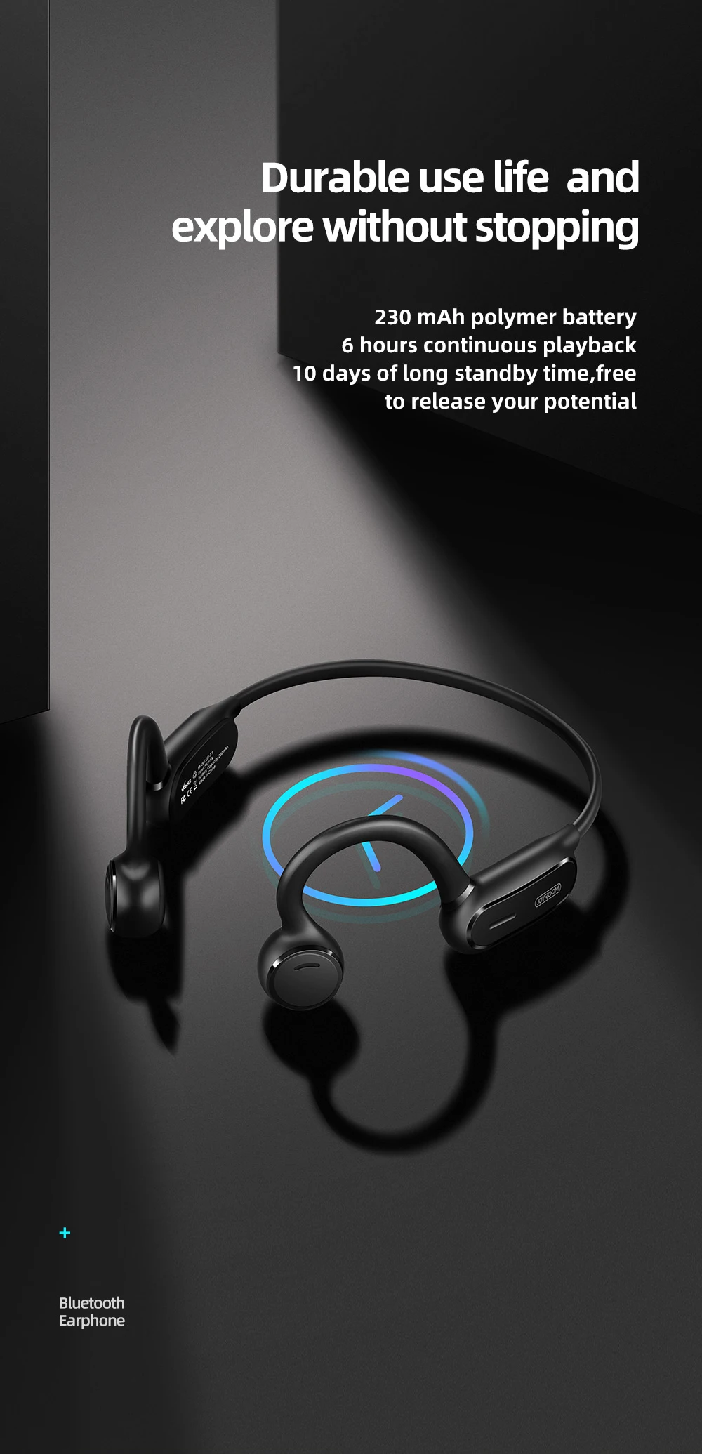 Joyroom X1 с шейным браслетом Bluetooth наушники стерео Беспроводные спортивные наушники крючок для наушников-вкладышей Стиль бас костной проводимости наушники