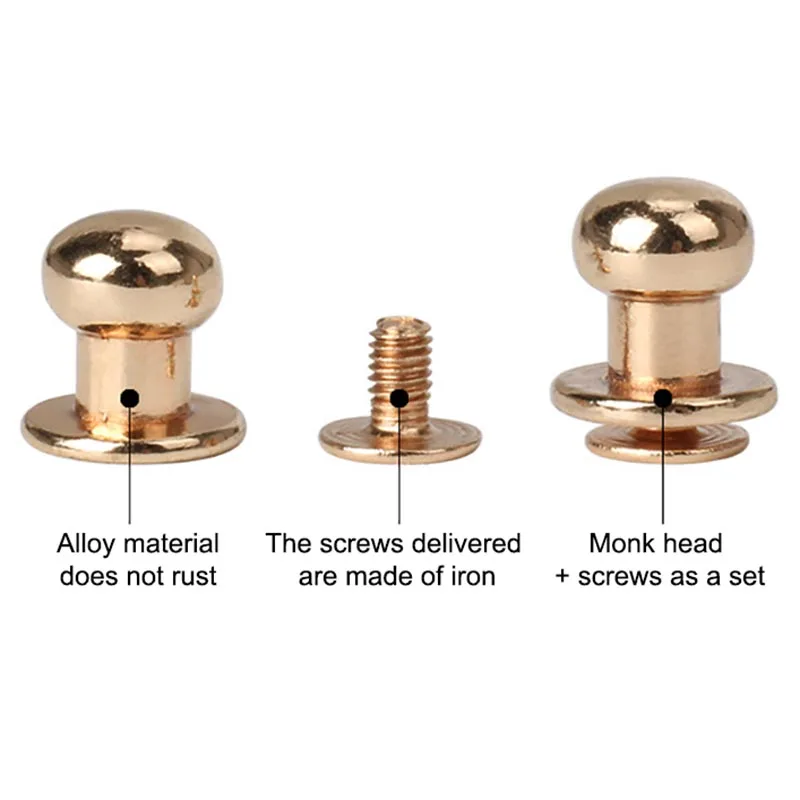 Leather Bag Belt Screw Nail Rivet Copper Globular Round Head Stud Screwback Back Nipple Buckle DIY Handmake Hardware Accessaries |