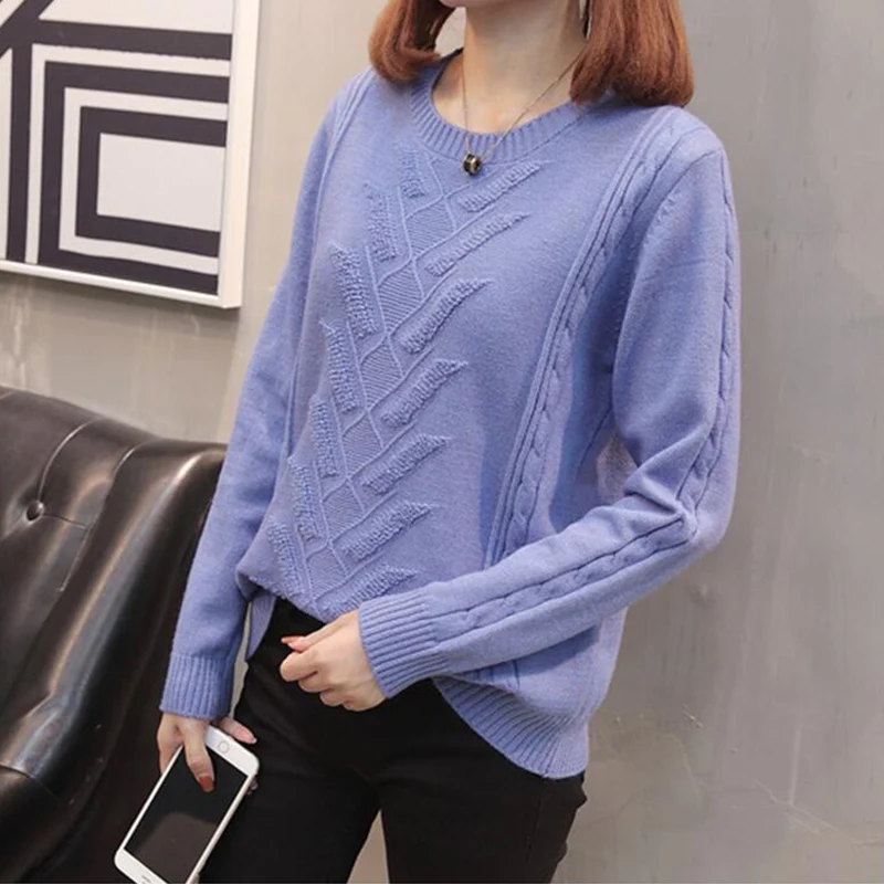 TIGENA Thicken Warm Loose O-neck Sweater Women 2019 Autumn Winter Long Sleeve Knitted Pullover Female Jumper Tops | Женская одежда