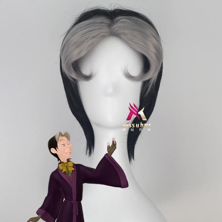 

Парик Cedric для косплея, Принцесса София первая, короткие, черные, серые, прямые синтетические волосы для взрослых + парик